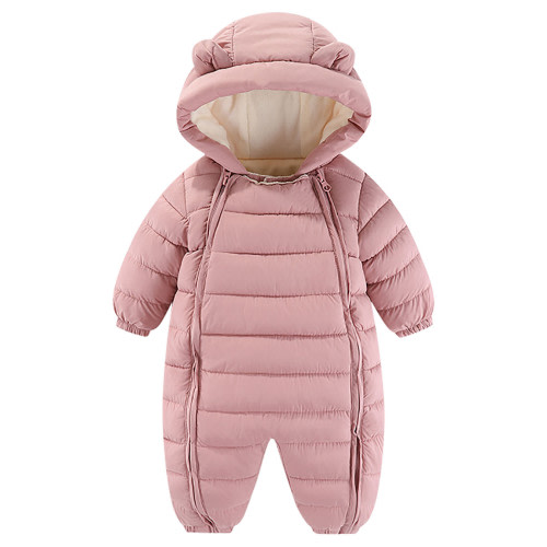 ameIAEA Unisex Baby Snowsuit Newborn Infant Fleece Lined Hooded Romper Boys Girls Winter Warm Jumpsuit