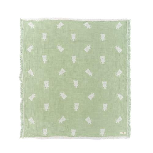 Teddy Gauze Receiving Blanket with Pouch