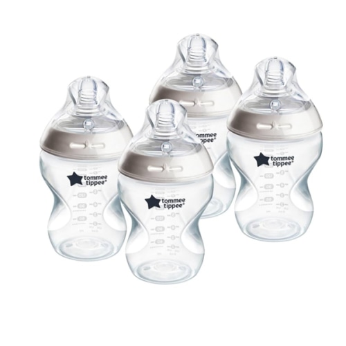Tommee Tippee Natural Start Anti-Colic BPA Free Baby Bottles, 9oz, Slow-Flow Breast-Like Nipple for a Natural Latch, Designed for Seamless Transitions Between Bottle and Breast, Pack of 4