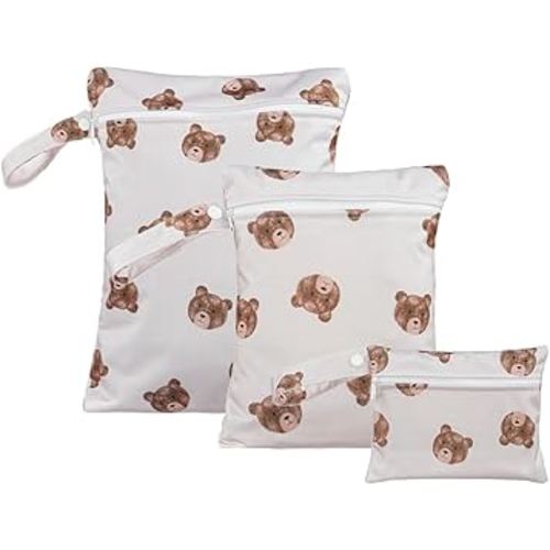 3 Set Wet Bag Storage Bag Zipper Waterproof Washable Travel Bags, Beach, Pool, Gym Bag for Cloth Diaper, Swimsuits & Wet Clothes(HF01)