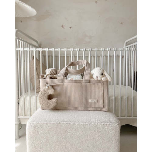 NAPPY CADDY ORGANISER - CORD | TAUPE