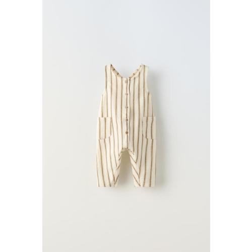 PLUSH STRIPED OVERALLS