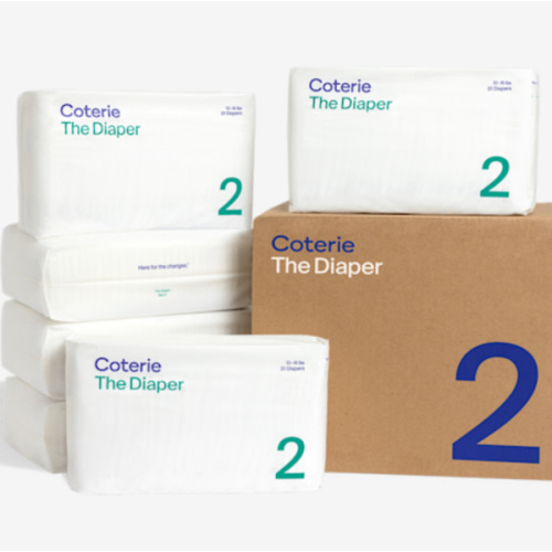 Coterie Ultra Soft Diapers, Monthly Supply - Newborn, 186 Count