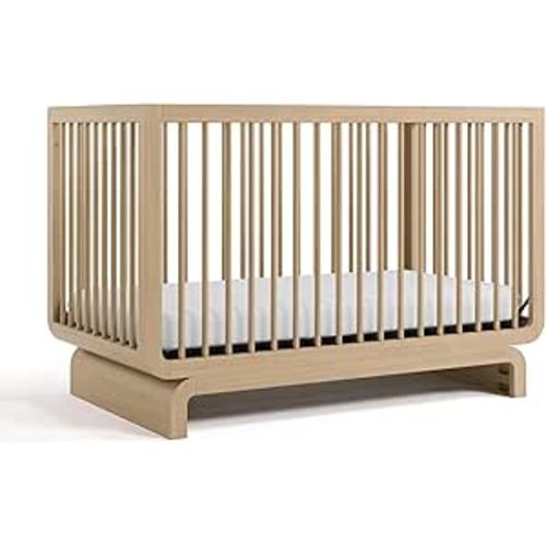 Storkcraft Santorini Deluxe 5-in-1 Convertible Crib with Bonus Toddler Guardrail (Driftwood) – GREENGUARD Gold Certified, Toddler Guardrail Included in Box, Fits Standard Crib Mattress