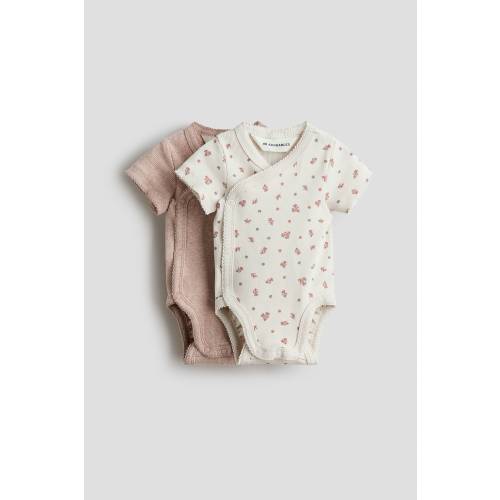 2-PACK RIBBED WRAPOVER BODYSUITS