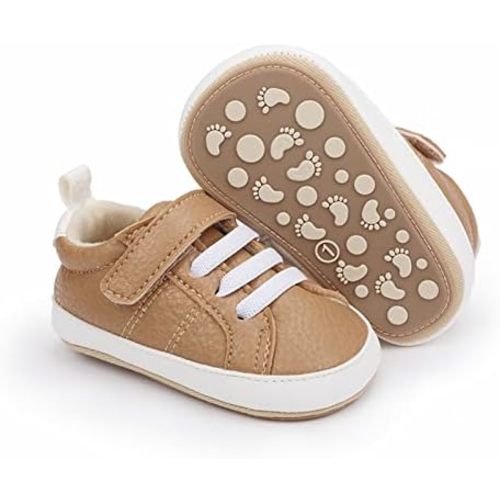 RVROVIC Baby Boys Girls Anti-Slip Sneakers Soft Ankle Boots Toddler First Walkers Newborn Crib Shoes