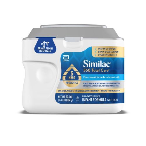 Similac 360 Total Care Baby Formula Powder, Has 5 HMO Prebiotics, 20.6-oz Tub