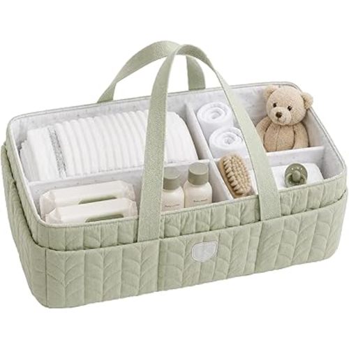 Koala Babycare Baby Diaper Caddy Organizer - Large Portable Nursery Storage Baby Basket with Handles for Newborn Essentials, Diapers, Wipes - Changing Table Caddy Organizer for Boy & Girl