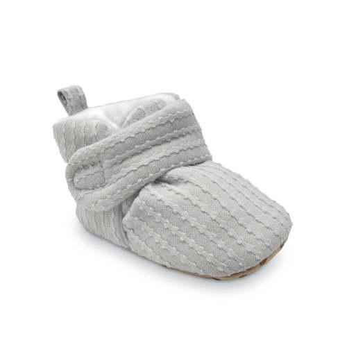 Carter's Child of Mine Infant Wrap Slippers, Newborn Baby Booties, Grey