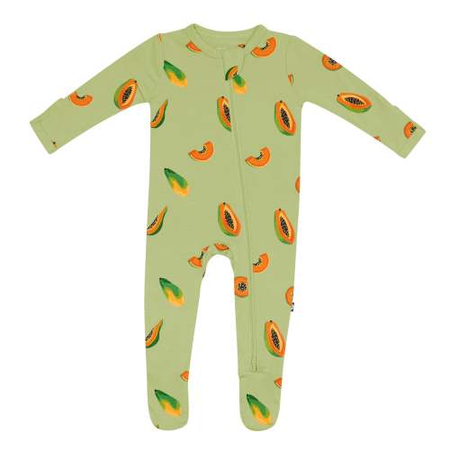 Zippered Footie in Papaya