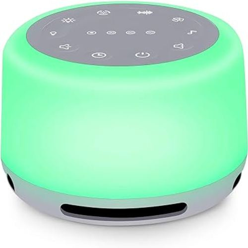 Sleep Sound Machine 24 Natural Soothing Sounds 7 Color Breathing Lights and Night Light with Timer Memory Feature Rechargeable Portable White Noise Machine for Baby Kids Adults