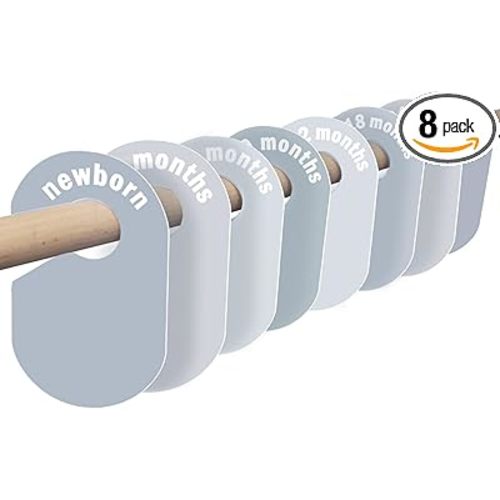 8 Pack Baby Closet Dividers – Pure Green Nursery Organizer for Baby Clothes 0-24 Months, Closet Size Markers, Baby Clothing Organizer for Nursery (Blue)