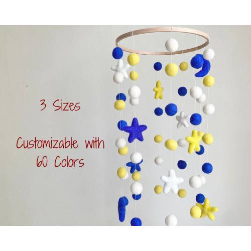 DIY Small Kit | Customizable Moon & Stars Outer Space Ceiling Mobile