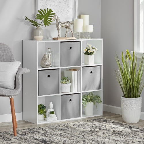 Mainstays 9-Cube Storage Organizer, White