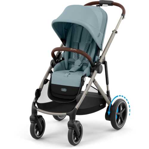Cybex OPEN BOX eGazelle S Electronic Assist Stroller - Taupe Frame / Stormy Blue