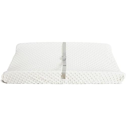 Munchkin Secure Grip Baby Diaper Changing Pad with Cover for Dresser, Waterproof and Wipeable, Contoured, Standard Size (16" x 31"), White