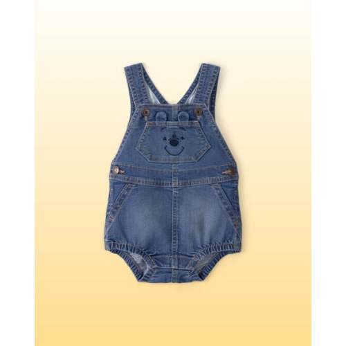 Baby Disney© Winnie the Pooh Embroidered Stretch Denim Bubble Romper - Medium Wash - OshKosh B'gosh | Carter's