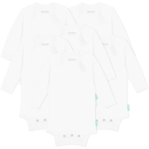Supersoft Long Sleeve Baby Bodysuits, Premium Bamboo Rayon Bodysuit Unisex Boy Girl 0-3-6-9-18-24 months, 6-pack