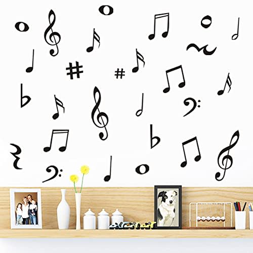 Musical Note Wall Decals, Creative Music Notes Notation Removable Vinyl Wall Stickers for Classroom Kids Music Studio Dance Room Bedroom Art Decor House Decoration