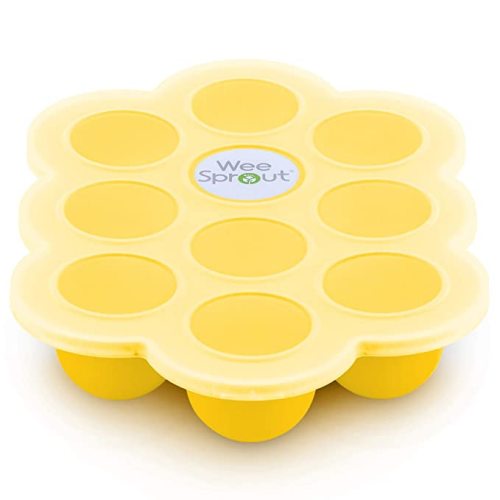 WeeSprout Silicone Freezer Tray with Clip on Lid Perfect Food Storage  Container for Homemade Baby Food, Vegetable, Fruit Purees, and Breast Milk
