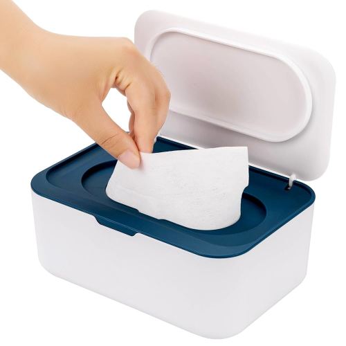 Baby Wipes Dispenser, Wipe Holder for Baby & Adult,Keeps Wet Tissue Fresh, Non-Slip Wipes Case,Easy Open & Close, Flushable Wipe Container with Sealing Design Lid