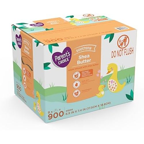 Shea Butter Baby Wipes, 900 Count - Free From Phenoxyethanol, Parabens, Phthalates, And Alcohol - Enriched With Soothing Shea Butter - Ultra Soft - Gentle On Skin - Hypoallergenic And pH Balanced