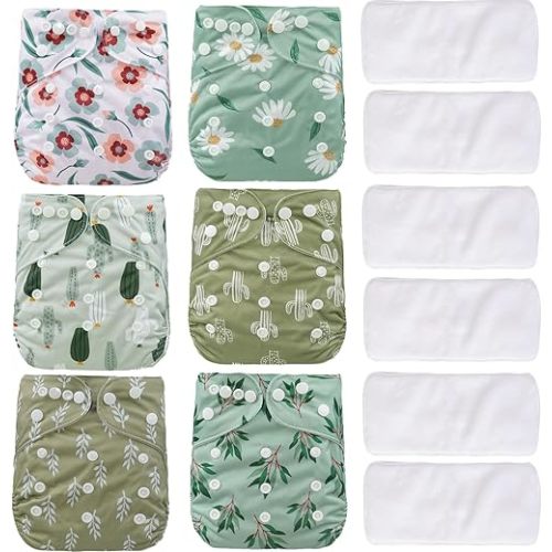 Reusable Adjustable Cloth Diapers for Newborn to 0-3 Years