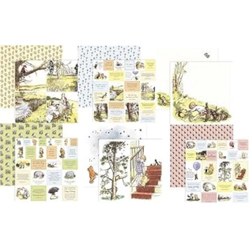Winnie The Pooh - 12x12 Scrapbook Papers Assortment Set of 6 Sheets