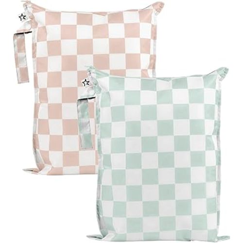 Tiny Twinkle Waterproof Wet Bag | 2-Pack Reusable Baby Travel Bag - Ideal for Wet Swimwear, Baby Clothes, & Diapers (Boho Rainbow) : Amazon.co.uk: Baby Products