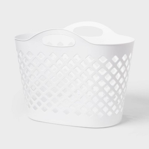 1.2bu/45L Flexible Oval Laundry Basket White - Brightroom™