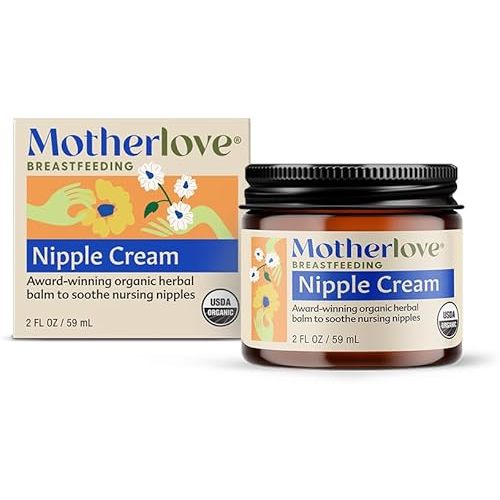 Motherlove Nipple Cream (2 oz) Organic Lanolin-Free Nipple Cream for Breastfeeding—Benefits Nursing & Pumping Moms