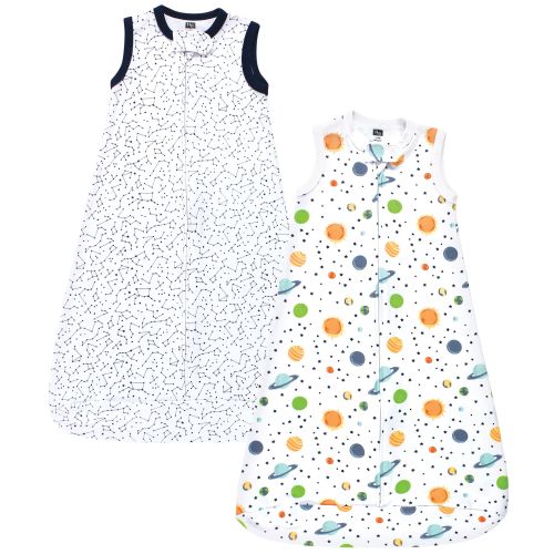 Hudson Baby Infant Boy Interlock Cotton Sleeveless Sleeping Bag, Space