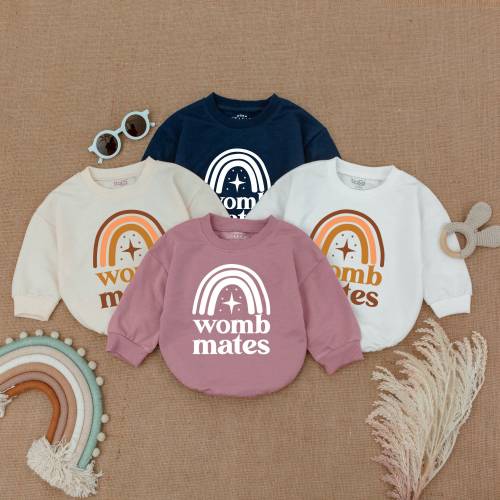 Twin Baby Romper - Womb Mates Twin Romper - Funny Best Friends Twin Romper - Cute Best Friend Twin Baby, Baby Boy Outfit