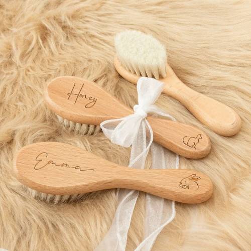 Baby Gifts, Personalized Baby Hair Brush, Wooden Baby Brush, Birthday Gift For Baby, Newborn Gift, Baby Shower Gifts, Baby Christmas Gift
