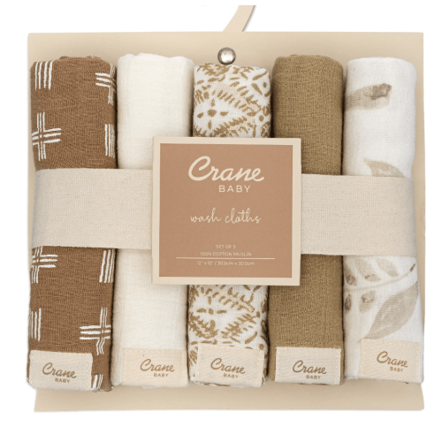 Kendi 5-pc. Cotton Baby Washcloth Set (Safari Animal)