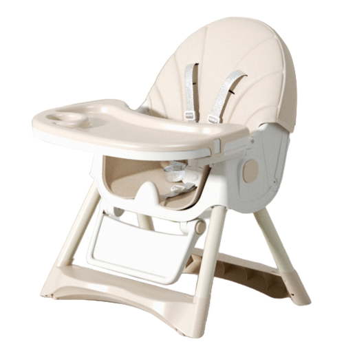 YUY 4-in-1 Convertible Baby High Chair for Toddlers with Removable Tray, Wheels & Safety Belt, 5 point Safety Harness, Easy to Clean Surface, Lightweight Portable Baby High Chair, White