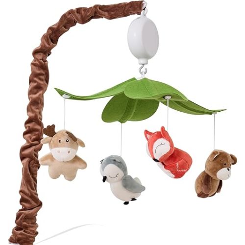 PINNKKU Safari Animals Musical Crib Mobile for Baby Boys, Nursery Decor, Calming Soother Baby Crib Mobile with 12 Lullabies, Perfect Toy for Boys Girls