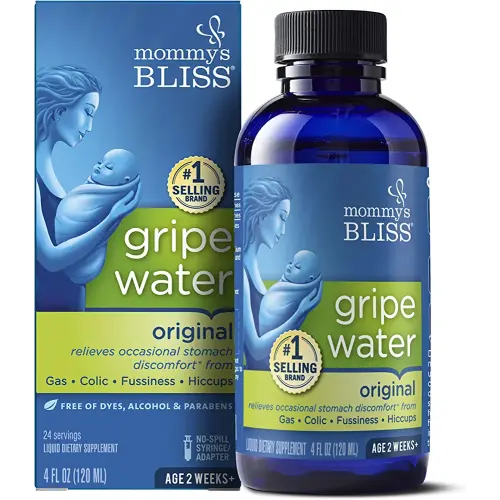 Mommy's Bliss Gripe Water Original, Infant Gas & Colic Relief, Gentle & Safe, 2 Weeks+, 4 Fl Oz (Pack of 1)