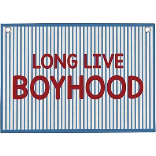 Long Live Boyhood Banner Boho Boys Room Playroom Wall Decor Vintage Sports Nursery Decor for Play Room Toddler Kids Nursery Bedroom 20 x 30 inches A08