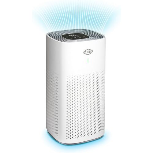 Clorox Air Purifiers for Home, True HEPA Filter, Large Rooms up to 1,500 Sq Ft, Removes 99.9% of Mold, Viruses, Wildfire Smoke, Allergens, Pet Allergies, Dust, AUTO Mode, Whisper Quiet