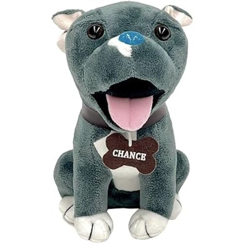 Limited Edition Stuffed Animal Toy, Pit Bull Dog Plush Doll, Based On Children's Book Chance The Blue-Nosed Reindeer