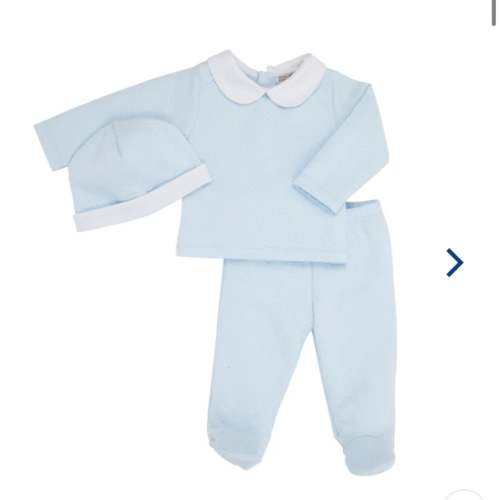Hart's Hold Me Set (Pima Jacquard) - Buckhead Blue with Worth Avenue White