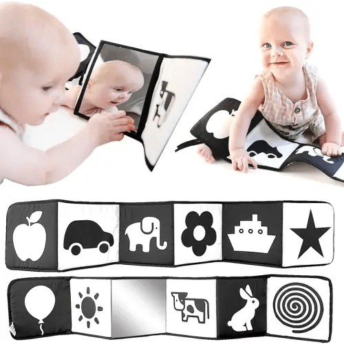 High Contrast Baby Toys for Newborn Black and White Baby Toys 0-3 Months Baby Books 0-6 Months High Contrast Baby Book Tummy Time Mirror Newborn Toys Contrast Toys for Infants 0-6 Months