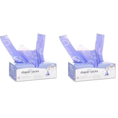 Ubbi Disposable Diaper Sacks, Lavender Scented, Easy-To-Tie Tabs, Diaper Disposal or Pet Waste Bags, 200 Count (Pack of 2)