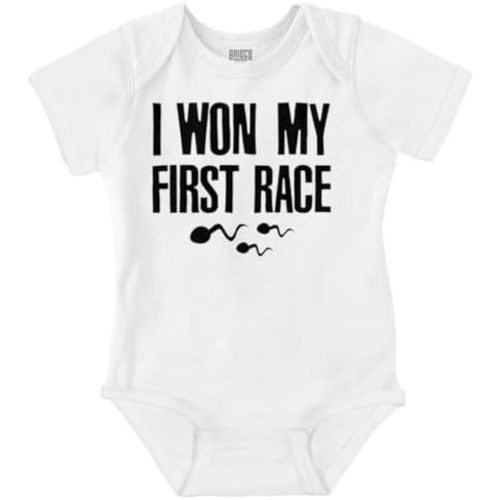 Brisco Brands I Won My First Race Little Swimmers Baby Romper Boys or Girls