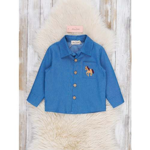 Embroidered Pasture Pony Button Up Shirt