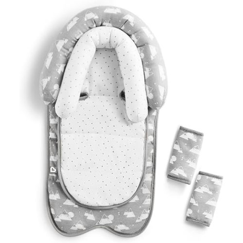 Munchkin® Brica® XtraGuard™ Head Support & Strap Cover for Baby Car Seats with Silver-Ion Technology, Mountains