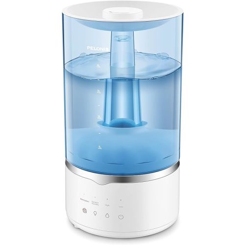 Pelonis Warm and Cool Mist Humidifiers for Bedroom Large Room Home and Baby | Ultrasonic Cool and Warm Mist Humidifier for Plants | Essential Oil Diffuser|4L Tank| Night Light| White