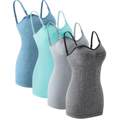 TOUCH LOOM Nursing Tank Tops Maternity Tank Tops Built in Bra for Breastfeeding with Adjustable Straps for Womens