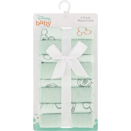 Cudlie Disney Baby Washcloths with Nursery Characters | 8 Pack of Kids Washcloths for Bath | Baby Shower Gifts and Baby Stuff for Newborns